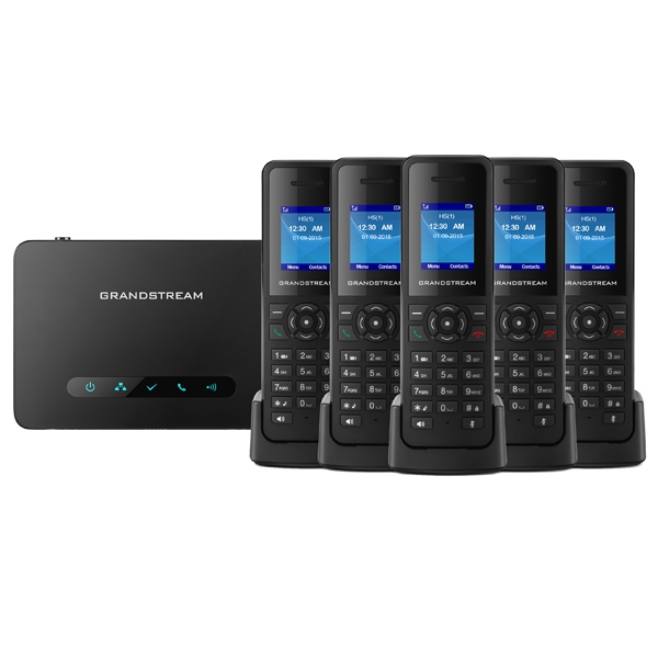 image of cordless VOIP phone & base station for business communication - grandstream