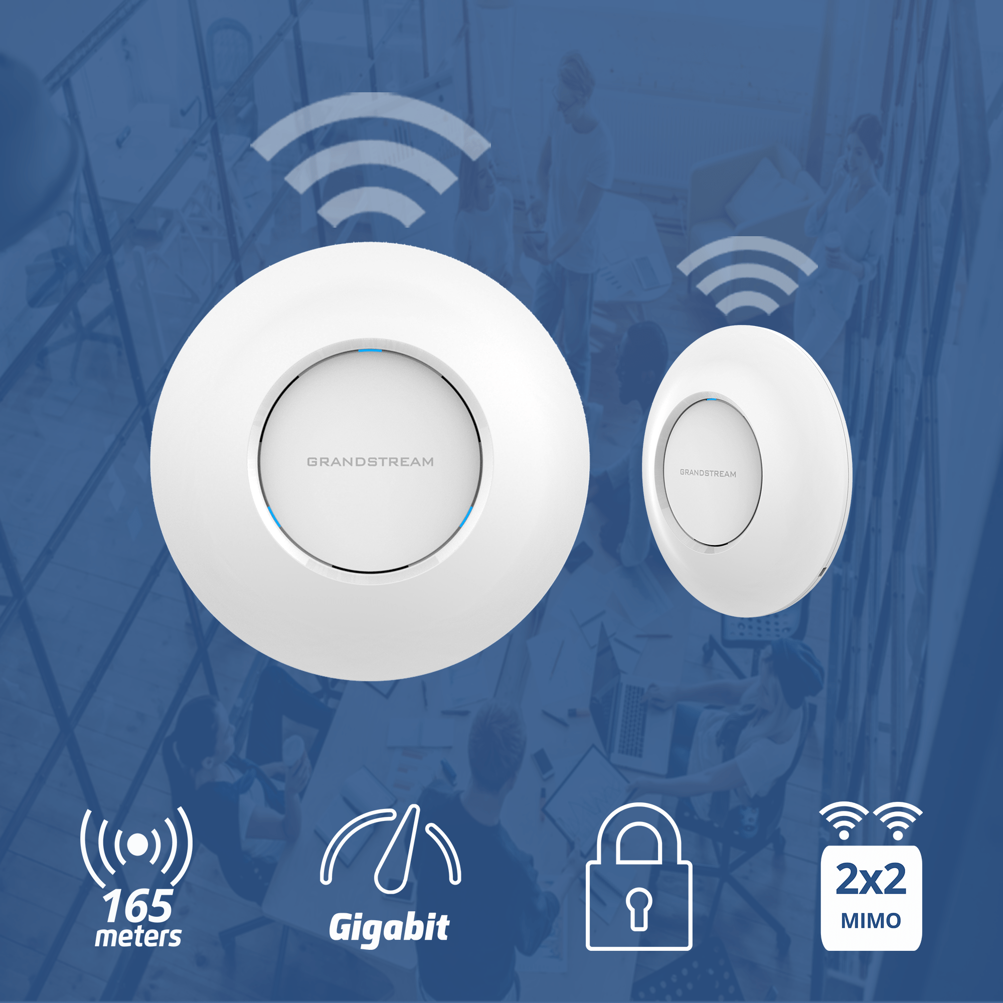 image of WiFi access point for commercial locations, & multiple floor offices - grandstream