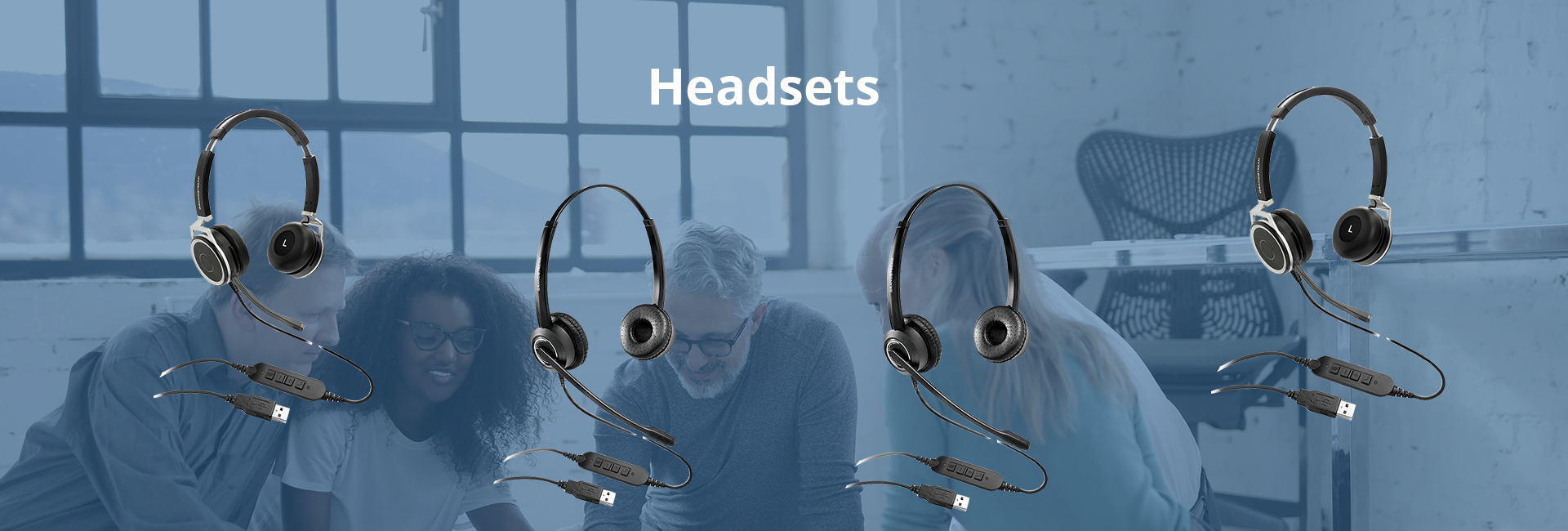 image of headsets with HD voice quality for business communication from grandstream India